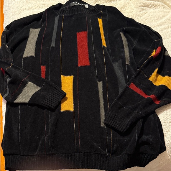 Protege Collection Other - Protege’Men's Black  Multicolor Sweater with Red and Yellow Accents 2XLT